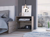 Nightstand, Single Door Cabinet, Metal Handle, One Shelf, Superior Top, Light Gray B097120602