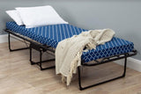 ZUN Metal Folding Bed Frame with Foam Mattress for Small Space, Easy Storage and Movable with 4 Castors W1960P162804