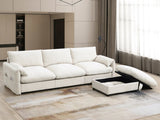 96.5'' Chenille Sectional Sofa with Storage Ottoman and Pockets,Adjustable Phone Holder,Wide,4 36397100