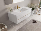 42" Wall-Mounted Bathroom Vanity with Sink, Floating Bathroom Storage Cabinet with Stone Resin W1573P389276