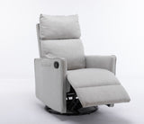 038-Cotton Linen Fabric Swivel Rocking Chair Glider Rocker Recliner Nursery Chair With Adjustable W527134470