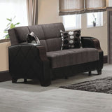 PrimeNest Marabella Collection Upholstered Convertible Loveseat with Storage, Grey B030P281805