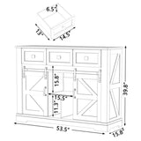 ZUN Farmhouse Buffet Cabinet with Storage and Sliding Door,Sideboard with 3 Drawers, 2 Doors Adjustable W760P214394