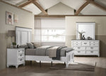 ZUN Clelane Wood Bedroom Set with Shiplap Panel Queen Bed, Dresser, Mirror, and Two Nightstands T2574P202587