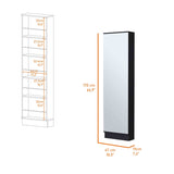 ZUN Ruan XL Shoe Rack, Mirror, Five Interior Shelves, Single Door Cabinet B128P148800