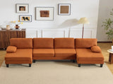 U-Shaped Convertible Sectional Sofa with 2 Chaise Lounges, 4-Seater Modular Couch with Removable & 78335151
