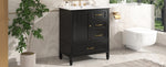 ZUN 30" Bathroom Vanity with Sink, Bathroom Cabinet with A Door, Three Drawers, Solid Wood Legs & MDF N759P207656B