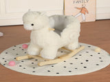 Kids Ride-On Rocking Horse Toy with Lullaby Song,Alpaca Rocking Toy with Hand Puppets and Safety 97286951