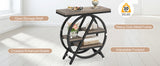 25.59" Industrial Narrow End Table with 3-Tier Storage Shelves, Modern Grey Sofa Side Table with B082P356338