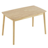 Disassembly rubber wood soft package wood color dining table and chair set 1 table 4 chair beige 26149920