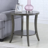 Perth Contemporary Oval Shelf End Table, Gray T2574P164759
