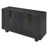 TREXM 54" Retro Buffet Cabinet with Storage, 4-Door Vintage Fluted Sideboard Cabinet with Adjustable N715P289209B