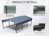 Outdoor Carport, 10 X 15 FT Carport, Heavy Duty Carport Canopy with Galvanized Steel Roof and Frame, 75273525