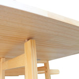Square Solid Wood Folding Dining Cart with 2 Free Stools Natural 95835468