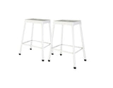 ZUN Counter Stool Metal White Powder Coating, Set of 2 B091P184053