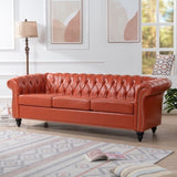 84.65" Rolled Arm Chesterfield 3 Seater Sofa W68056682