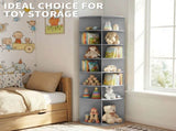 7-tier, 360&deg rotating wood-plastic composite shoe rack, 60*60*184cm, gray 93823398