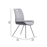 ZUN Curved Back Dining Chair with Bucket Design Seat, Set of 2, Gray B056P161692