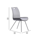 ZUN Curved Back Dining Chair with Bucket Design Seat, Set of 2, Gray B056P161692