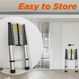 Telescoping Ladder 14.5FT, Telescopic Extension Ladder, Aluminum Alloy Folding Ladder Portable W2660P255610