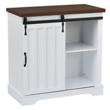 ZUN Bathroom Storage Cabinet, Freestanding Accent Cabinet, Sliding Barn Door, Thick Top, Adjustable WF287852AAK