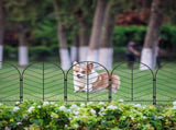 Decorative Garden Fence 22" Rustproof Metal Wire Fence for Dogs, 10 Panels, Black 98513915