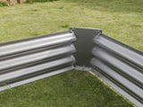 Metal Raised Garden Bed, Rectangle Raised Planter 421ft for Flowers Plants, Vegetables Herb Silver 12226437