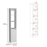 ZUN Parks Linen Bathroom Storage Cabinet with one Doors, Tall Bathroom Cabinet with 6 Shelves, for B200P188844