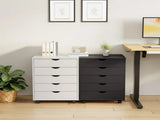 5-Drawer Portable Storage Cabinet on Wheels for Office, Bedroom & Home Organization, Black 80588449