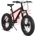 ZUN Kids Bike 20 Inch Wheels, 4" Wide Fat Tire Snow Mountain Bike Ages 8-12 Year Old, Steel Frame, 7 90798103