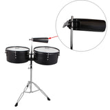 ZUN Percussion 13" & 14" Timbales Drum Set with Stand and Cowbell Black 80488868