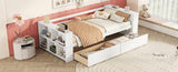 Twin Size Daybed with Shelves and Drawers, White WF324220AAK