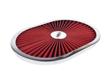 12 x 2'' Oval Air Cleaner Super Flow Washable Element Red for Chevy Ford Classic 5-1/8 Carb Neck 4 74243879