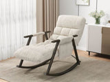 Casual folding rocking chair upholstered, lounge rocking chair adjustable high back and foot 80997707