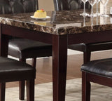 Espresso Finish Casual 1pc Dining Table Faux Marble Top Transitional Dining Room Furniture B01146563
