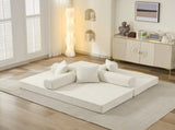 Comfy Convertible Folding Mattress Couch, Floor Bed, Chenille Floor with Armrest, Floor W1143P401145