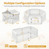 White HDPE Pet Playpen - 6-Panel Design , 18"x18.5" Door, 21.5 lbs Net 74795646
