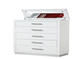 Coco Chest with Mirror Lid on Top Made with Wood in Milky White 659436351721