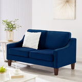 Modern Loveseat sofa for Living Room, Upholstered Velvet Small Couch with Wooden Legs for Livingroom W2186P143468