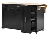 Kitchen Island with Drop Leaf, Kitchen Cart with 3 Tier Pull Out Cabinet Organizer, Internal 24787751