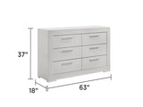 Blanca Modern Style 6- Drawer Dresser Made with Wood in White B009P243269