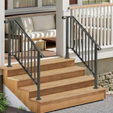 Matte Black Outdoor 3 Level Iron Handrail 33331120