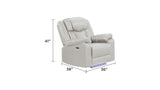 Challenger Modern Contemporary LED Power Recliner Chair made with wood and metal frame in Beige B009P294755