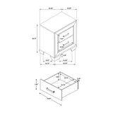 MDF Nightstand with 2 Drawers in Dark Cocoa Finish B016P254582