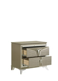 Modern Style 2-Drawer Nightstand Made with Wood & Mirrored Accents B009130148