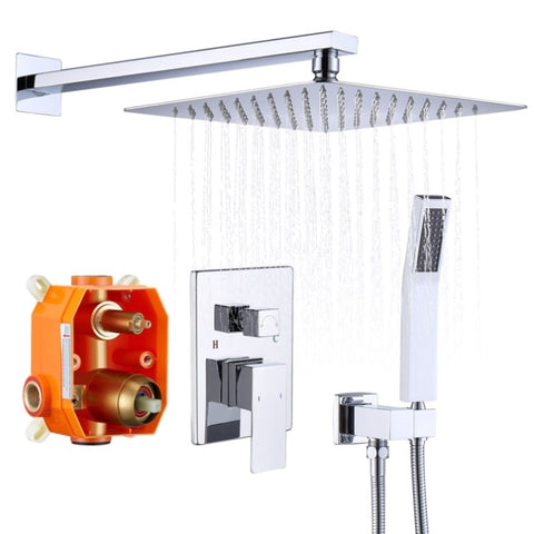 ZUN Shower System Shower Faucet Combo Set Wall Mounted with 10" Rainfall Shower Head and handheld shower 97604753