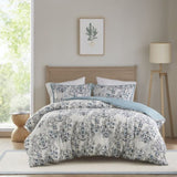 Full/Queen 3 Piece Floral Printed Cotton Duvet Cover Set B035P148365