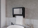 Black Medicine Cabinet with Towel Bar and Included Mirror B062P252181