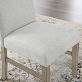 Tabitha Set of 2 Light Oak Finish Dining Side Chairs with Light Gray Fabric B061P353758