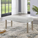 Tabitha Light Oak Finish Dining Bench with Light Gray Fabric B061P353759